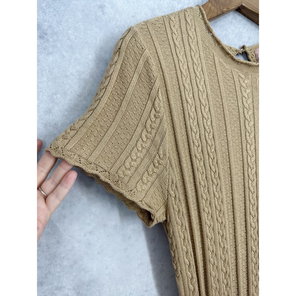 NWOT Show Me Your Mumu Valletta Gold‎ Metallic Cable Knit Maxi Dress Size Large - Picture 3 of 10